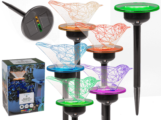 3D LED Solar garden stick with colour changing LED