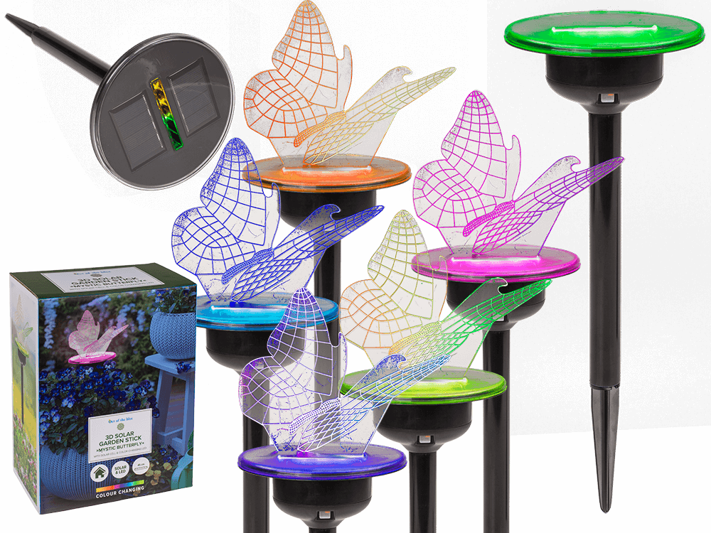 3D LED Solar garden stick with colour changing LED