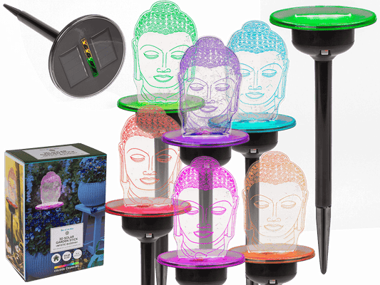 3D LED Solar garden stick with colour changing LED