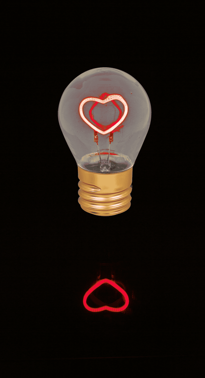Light Bulb, Heart, incl. Lithium battery &