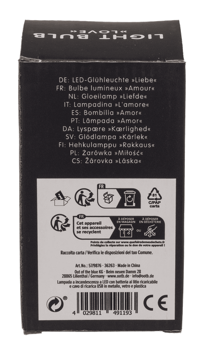 Light Bulb, Love, incl. Lithium battery &