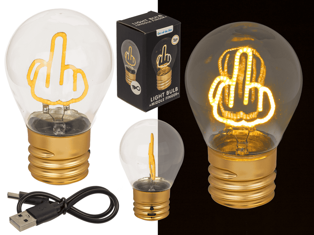 Light Bulb, middle finger, incl. Lithium battery