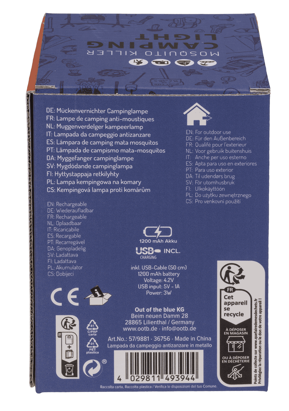 Lampe de camping anti-moustiques, 12 x 9 cm