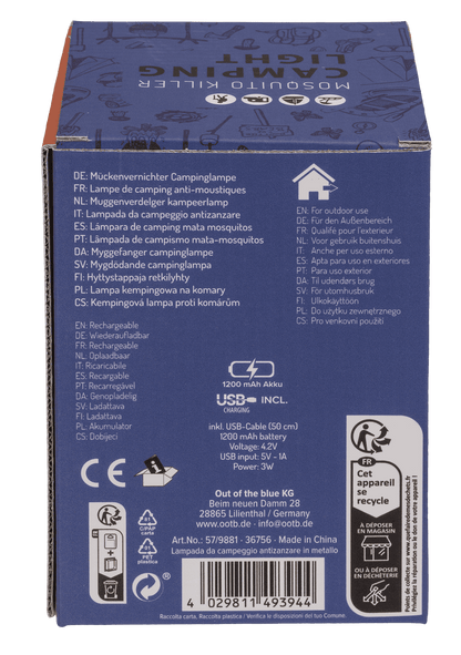 Lampe de camping anti-moustiques, 12 x 9 cm