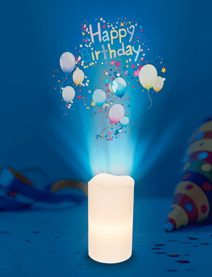 LED candle projector, Celebrations, 8 x 15 cm,