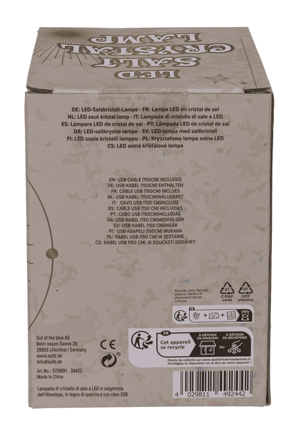 LED salt cristal lamp, warm white,