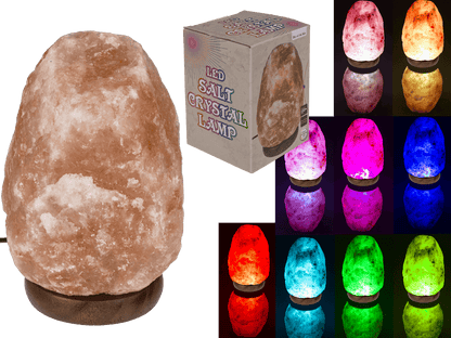 LED salt cristal lamp, colour-changing,
