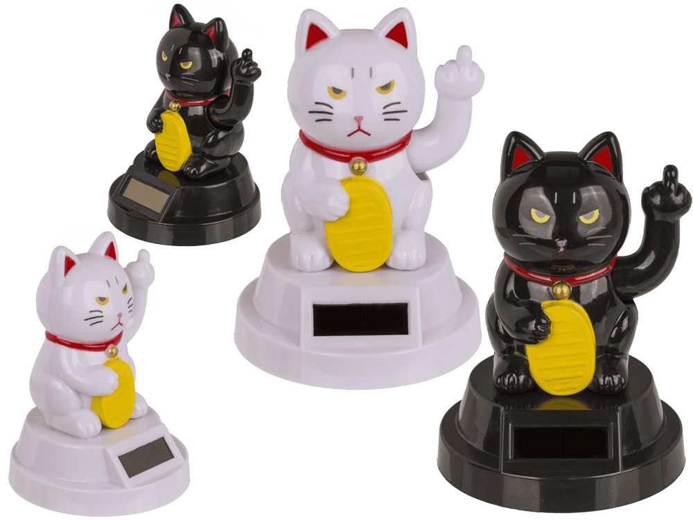 Waving cat, Angry Cat, with solar cell, 8 cm,