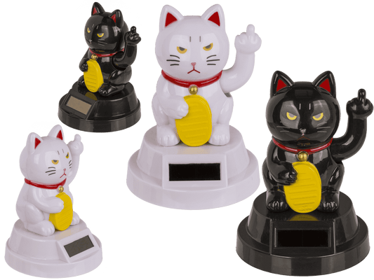 Waving cat, Angry Cat, with solar cell, 8 cm,