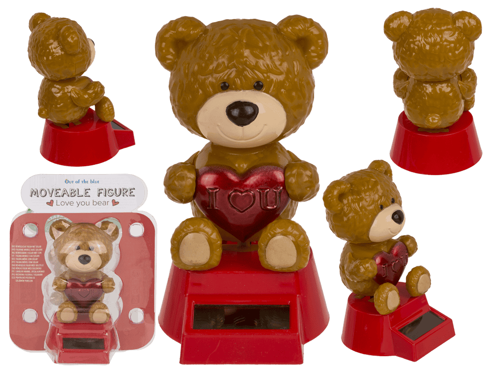 Movable figure, Love you bear, with solar cell,