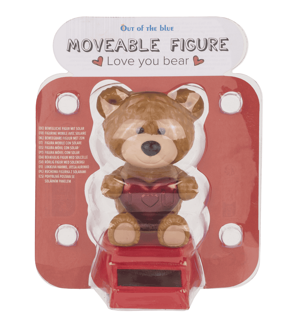 Movable figure, Love you bear, with solar cell,