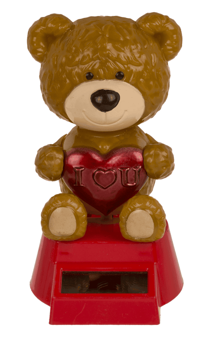 Movable figure, Love you bear, with solar cell,