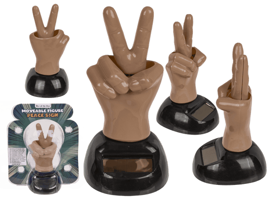 Movable figure, Peace Sign, with solar cell,