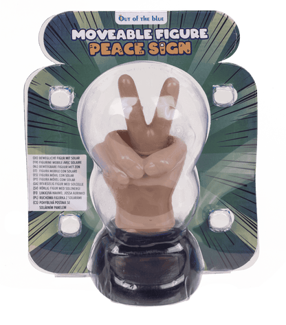 Movable figure, Peace Sign, with solar cell,