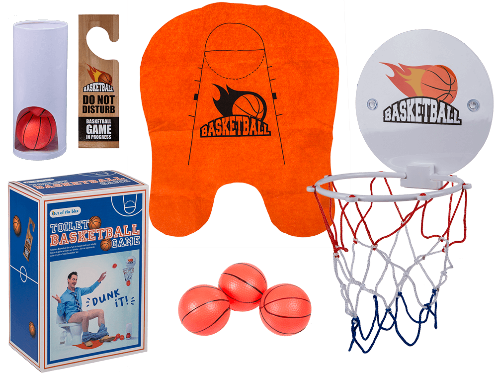 Toilet basketball set, set of 7,