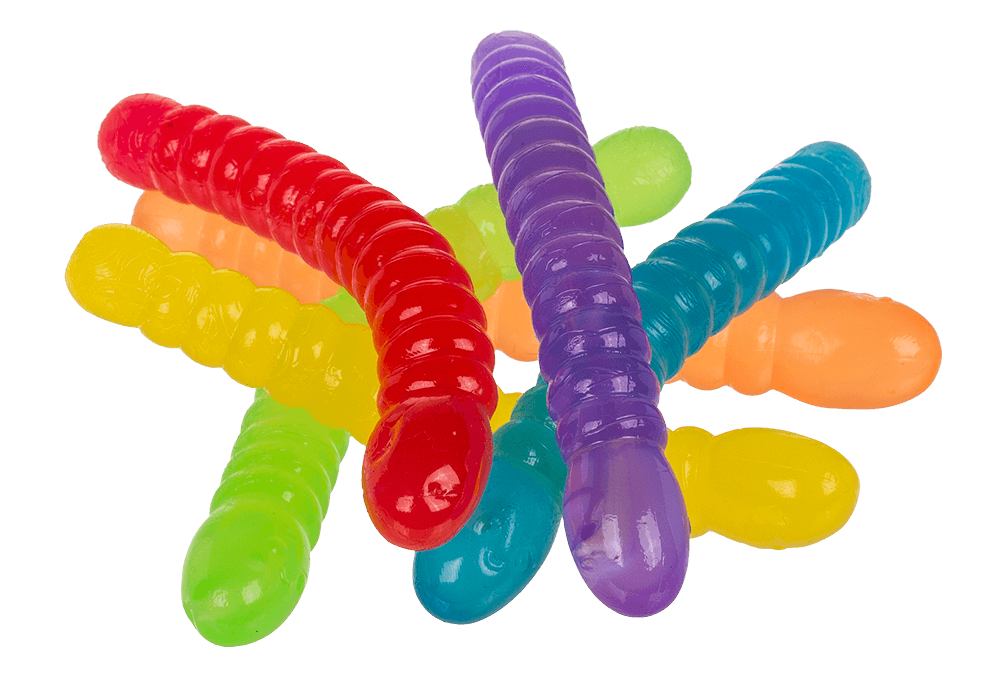 Super Stretchy Wiggly Worms, approx. 9 x 1,3 cm,