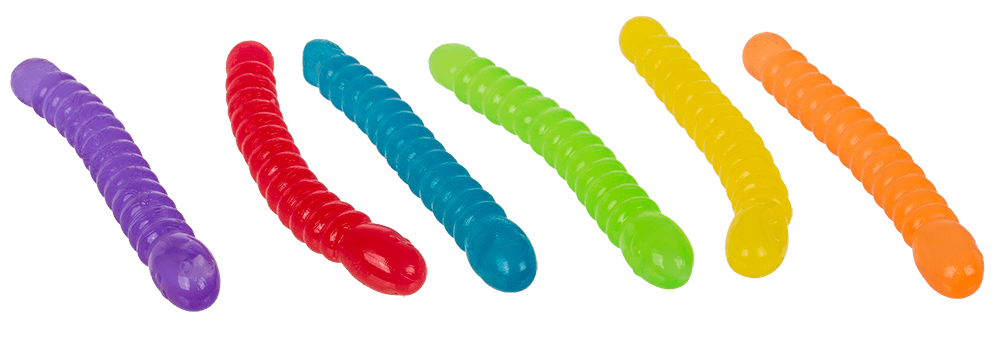 Super Stretchy Wiggly Worms, approx. 9 x 1,3 cm,