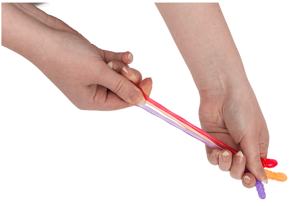 Super Stretchy Wiggly Worms, approx. 9 x 1,3 cm,