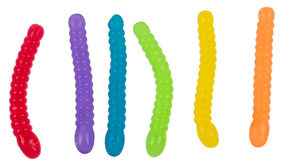 Super Stretchy Wiggly Worms, approx. 9 x 1,3 cm,