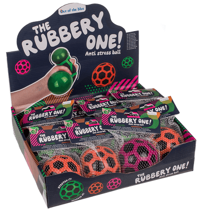 Squeeze ball in rubber net, approx. 8 cm,