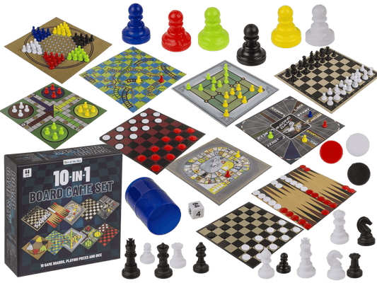 Board Game Set, 10 in 1, 15 x 15 cm,