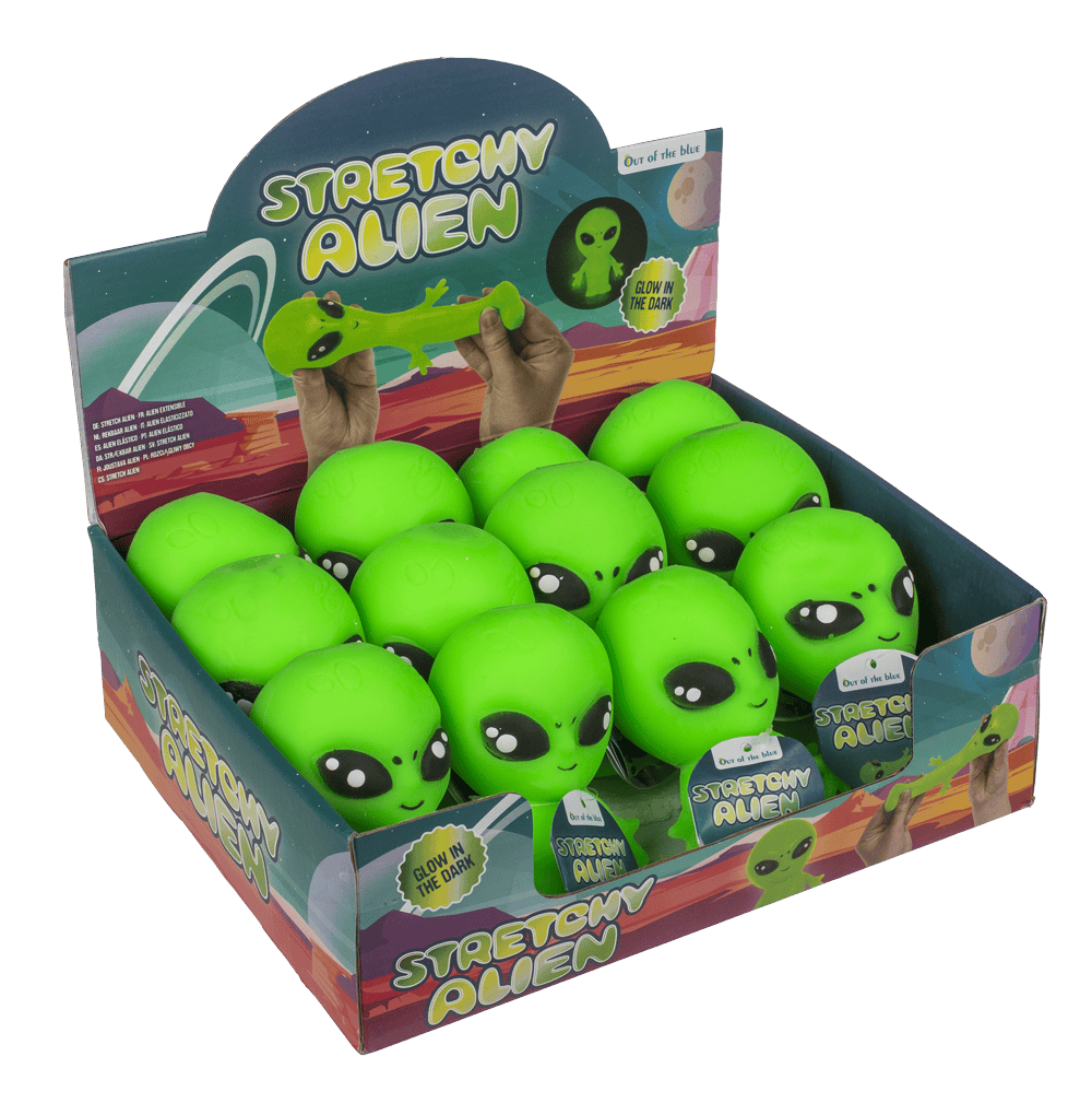 Stretchy Alien, Glow in the Dark, 8 x 12 x 6 cm,