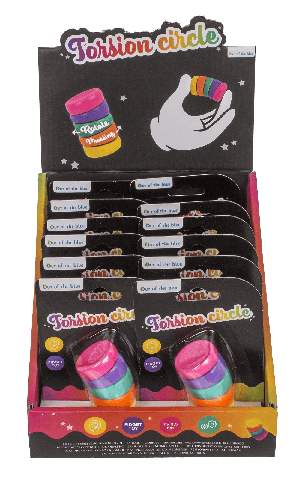 Torsion Circle, Rainbow, 3,5 x 7 cm,