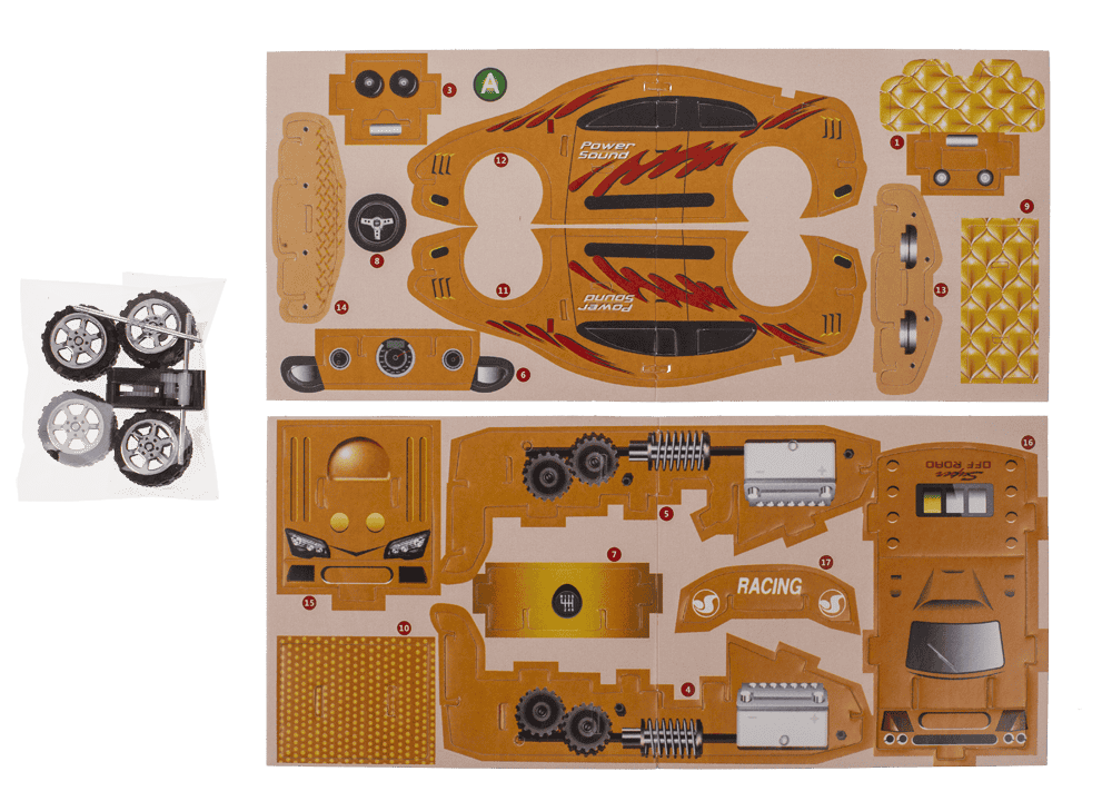 Pullback DIY Race Cars construction set,