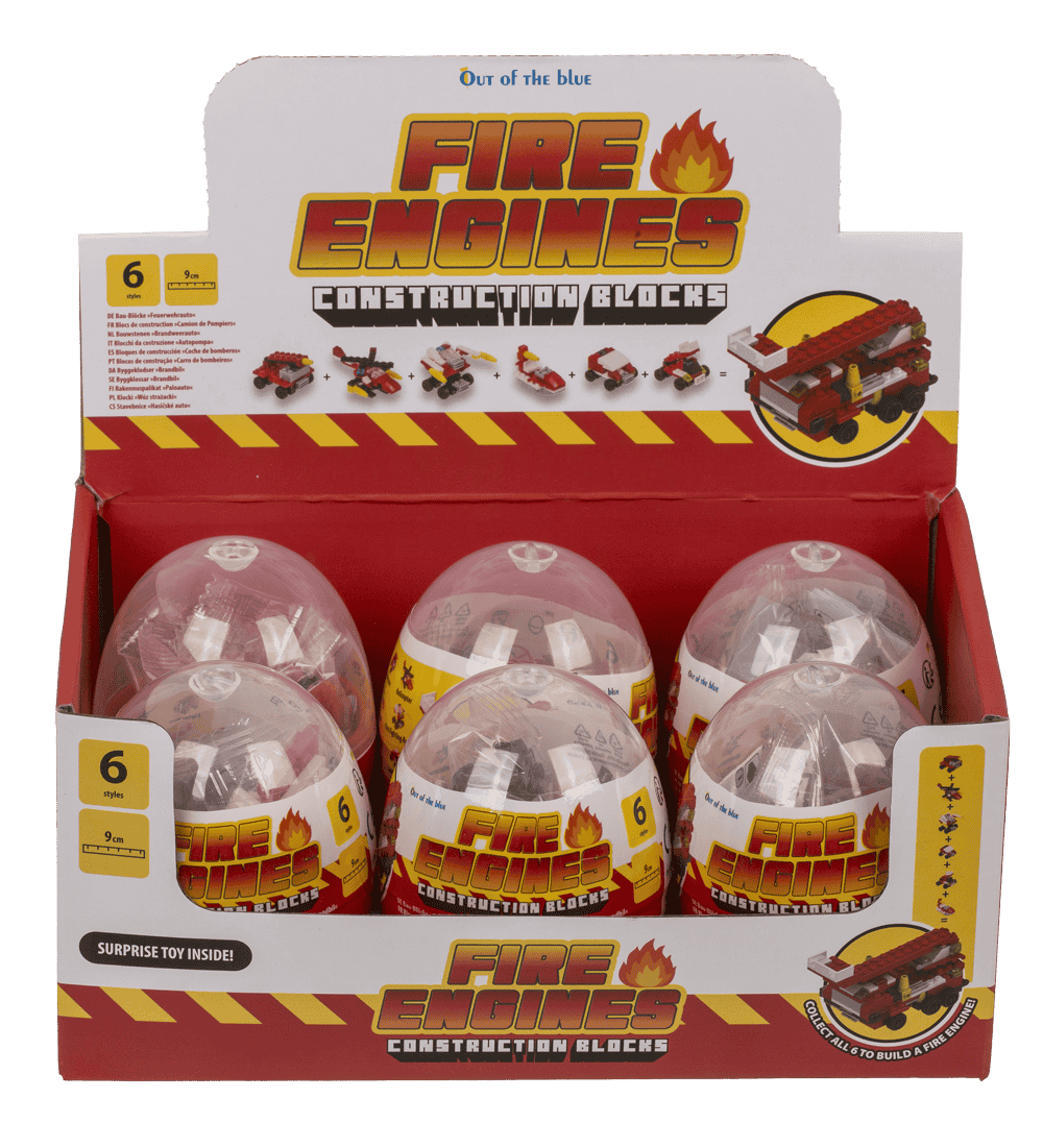 Construction blocks, Fire Engines, 9 cm,