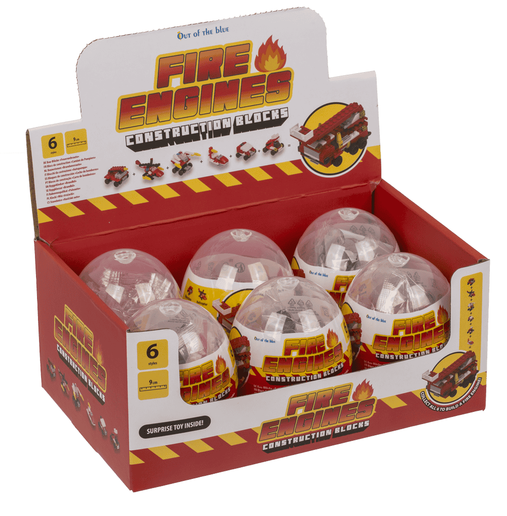 Construction blocks, Fire Engines, 9 cm,