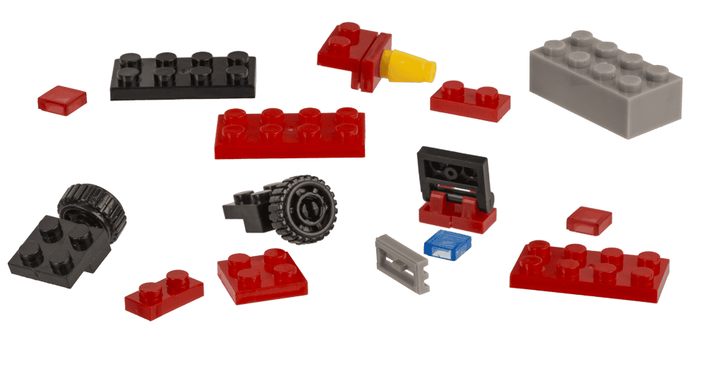 Construction blocks, Fire Engines, 9 cm,