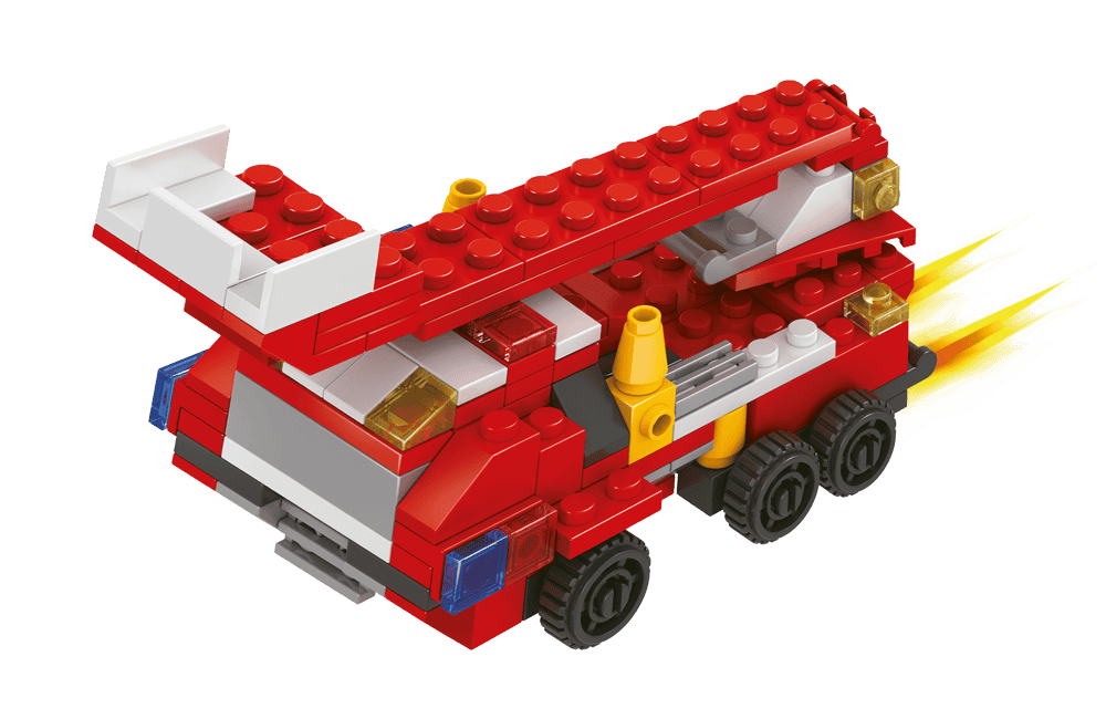 Construction blocks, Fire Engines, 9 cm,