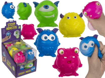 Sticky Monsters, Squeeze & Wall Ball, 8 cm,