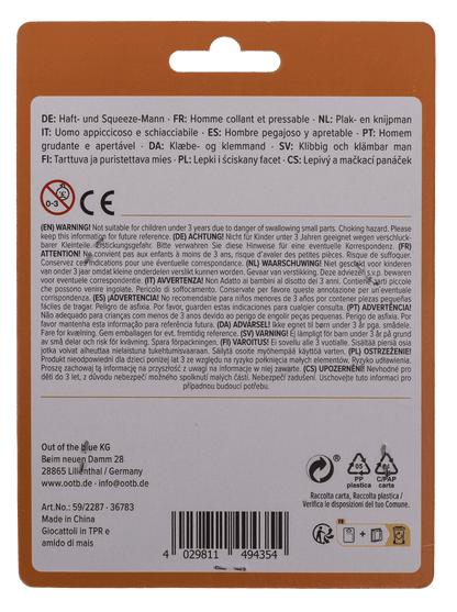 Hombre de ventosa, 4 colores surtidos, en blíster
