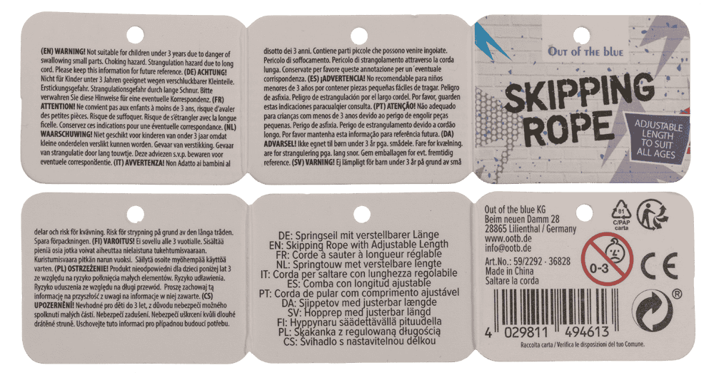 Skipping Rope, Length adjustable,