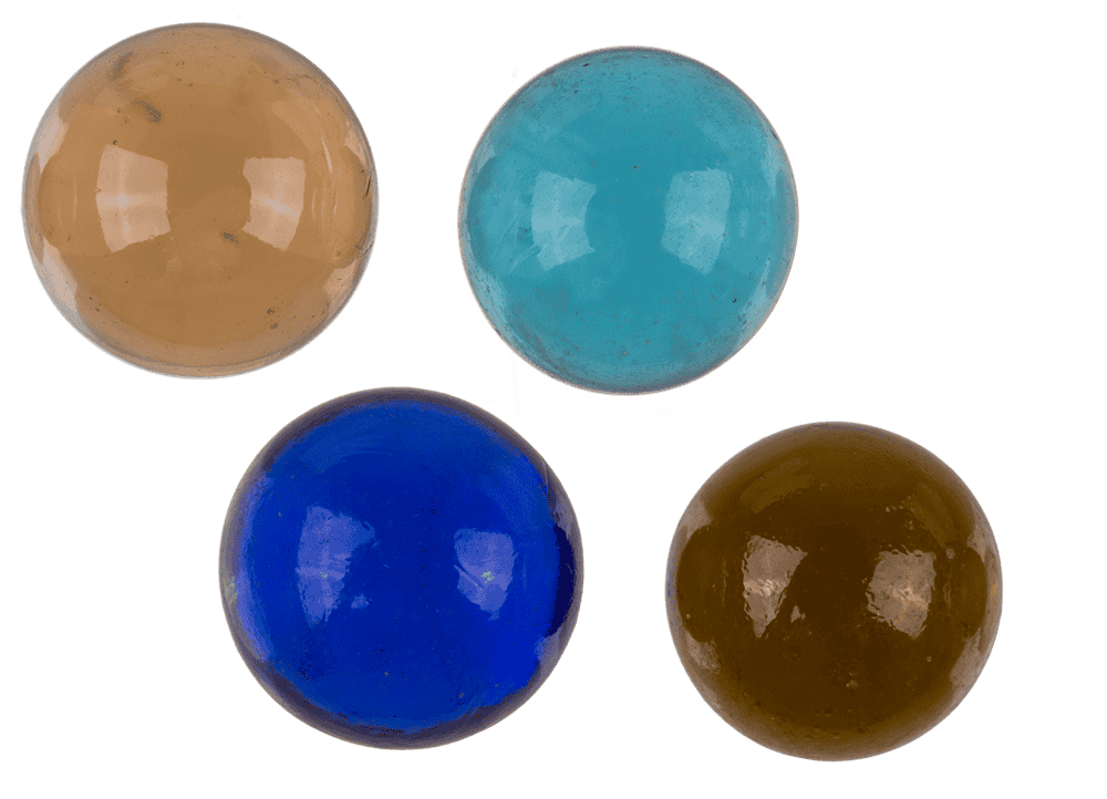 Glas marble game, with cloth bag,