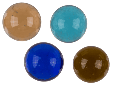 Glas marble game, with cloth bag,