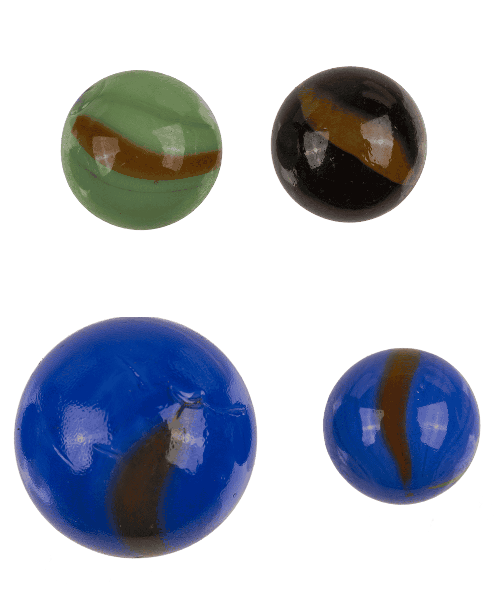 Glas marble game, with cloth bag,