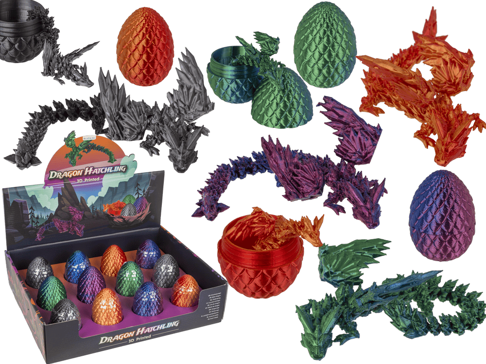 3D Printed Dragon with Egg