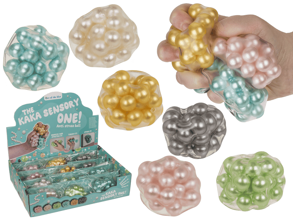 59-2301_000.png KAKA Sensory Squeeze & Wall Ball in verschillende kleuren, 7 x 6,5 x 4 cm, verpakt in polybag met header card.