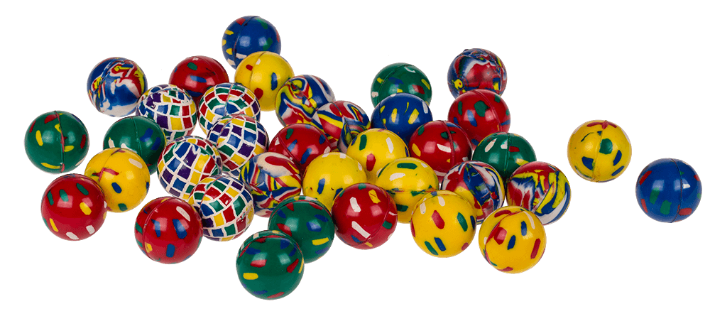 Bouncing gum ball, colorful I,