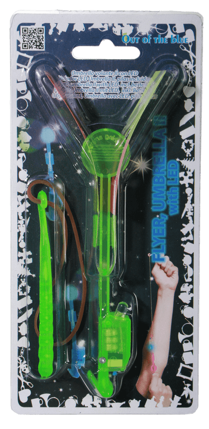 Flying umbrella with LED (incl. batteries),