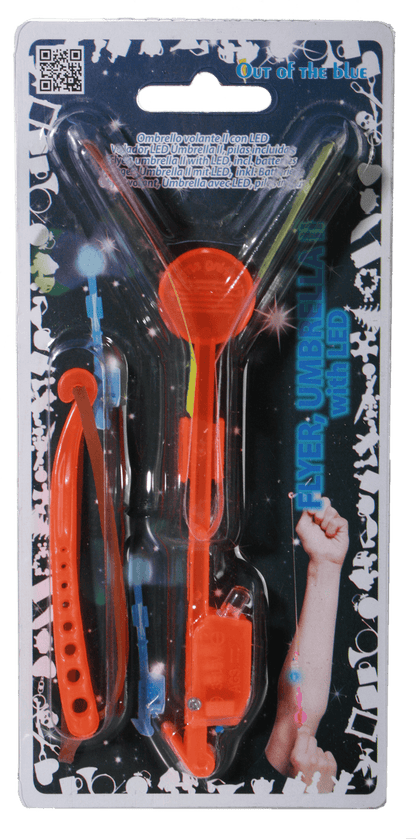 Flying umbrella with LED (incl. batteries),