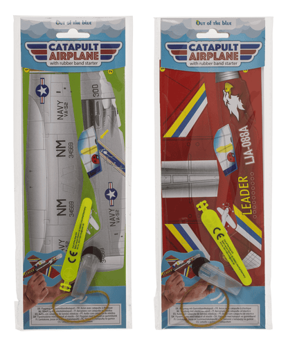 Airplane with rubber band starter,