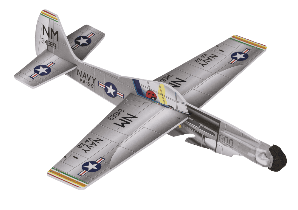 Airplane with rubber band starter,