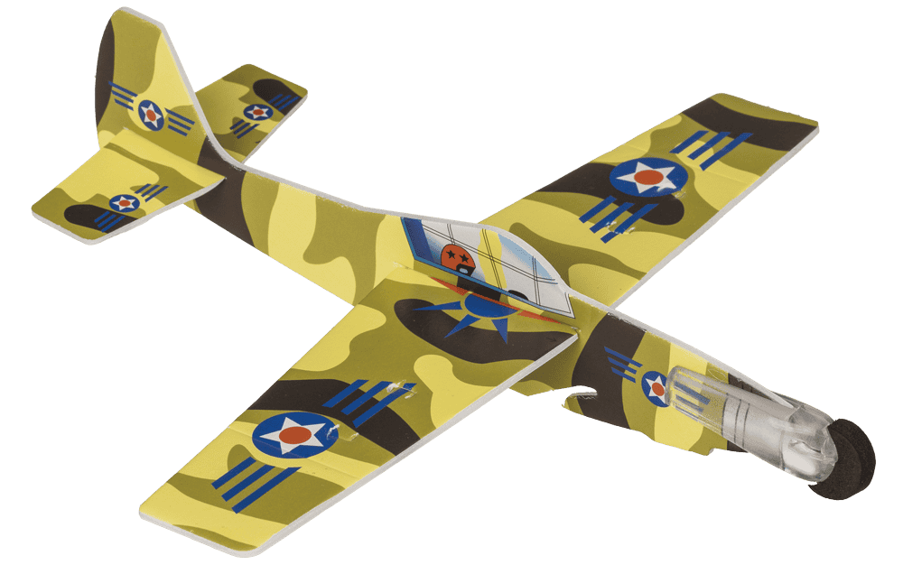 Airplane with rubber band starter,