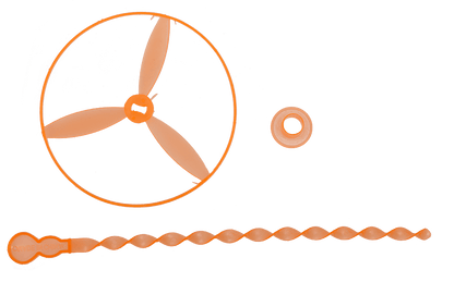 Twisty Pull-string Ufo, Neon, approx. 20,5 cm,