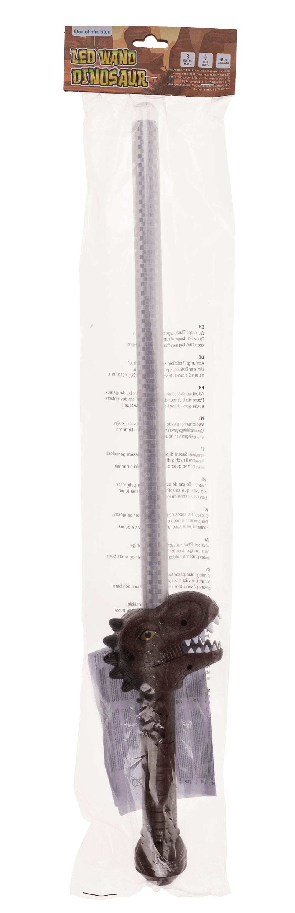 Wand with LED, Dinosaur, approx. 67 cm,