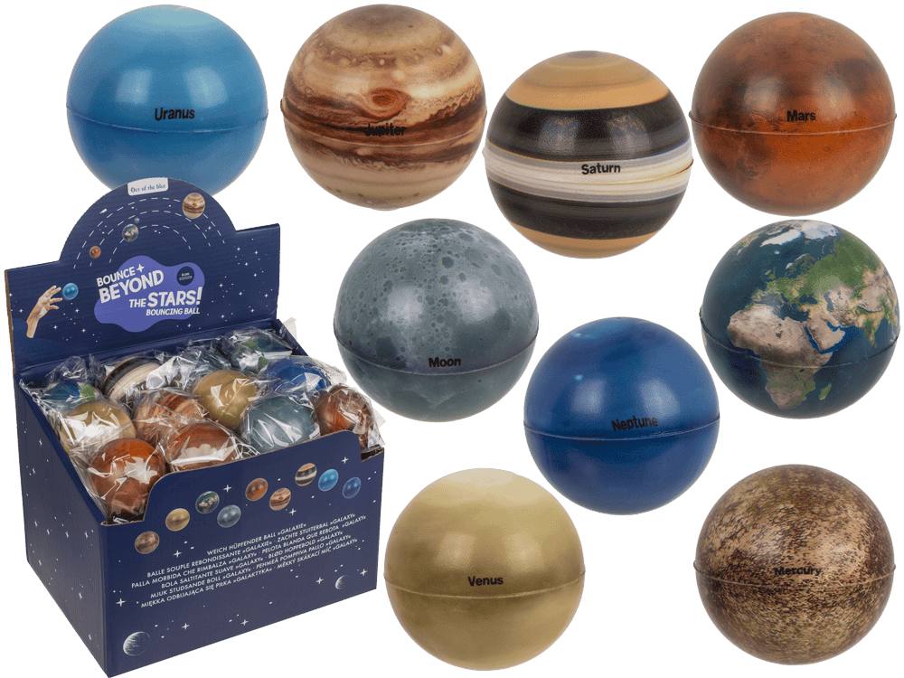 Bouncing ball, Galaxy planets, approx. 6 cm,