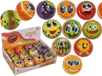 Super high bouncing ball, Fruits,